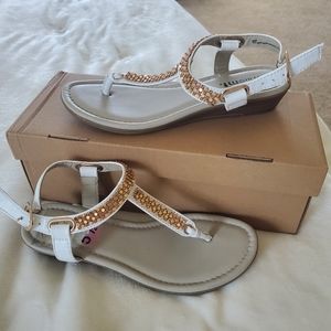 White & gold sandals
